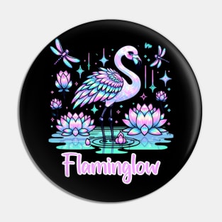 Flamingo Holographic Pastel Kawaii Cute Bird Chibi Pin
