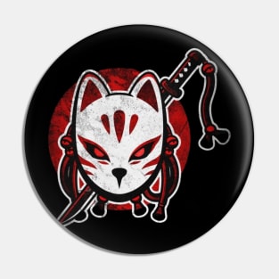 Japanese kitsune mask Pin