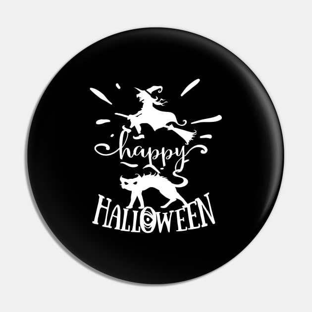 Pumpkin Halloween Witch Party Costume Gift Pin by DHdesignerPublic