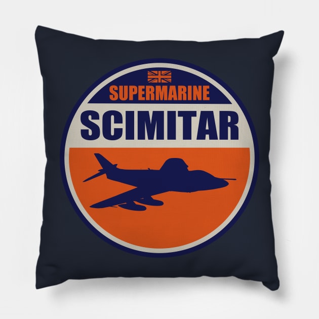 Supermarine Scimitar Pillow by Tailgunnerstudios