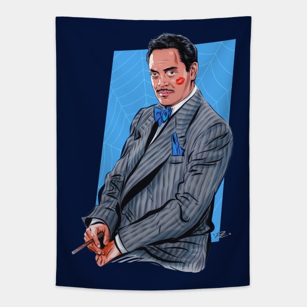 Raul Julia - An illustration by Paul Cemmick Tapestry by PLAYDIGITAL2020