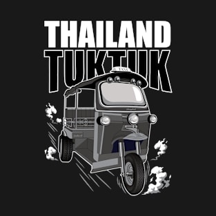 Thailand tuktuk taxi vintage style in Bangkok black and white T-Shirt