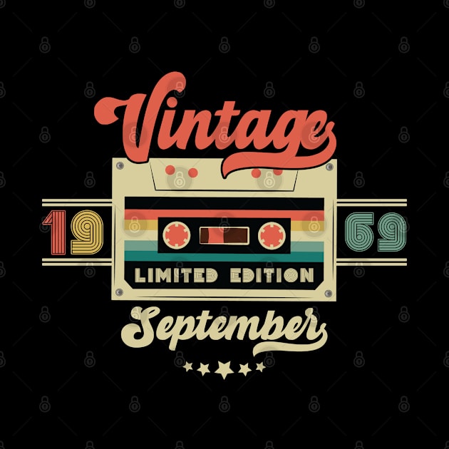 Vintage September 1969 Music Cassette - Limited Edition - 53 Years Old Birthday Gifts by Vixel Art