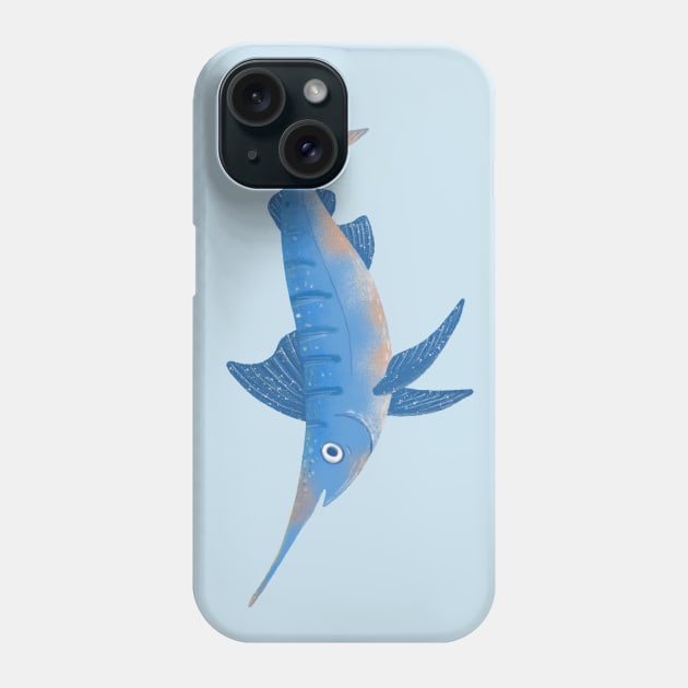 Little Blue Swordfish Phone Case by tarynosaurus