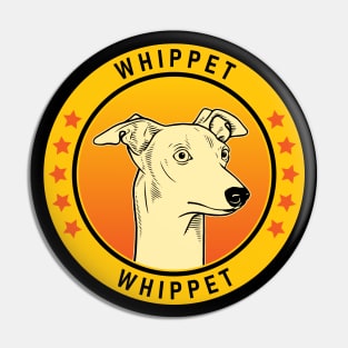 Whippet Dog Portrait Pin