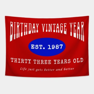 Birthday Vintage Year - Thirty Three Years Old Tapestry