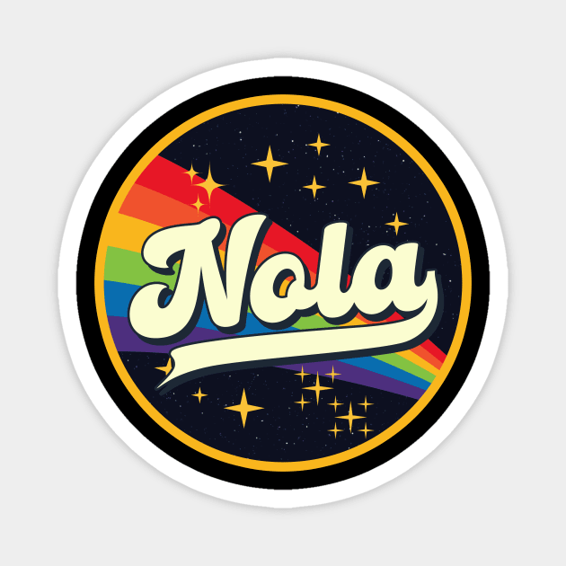 Nola // Rainbow In Space Vintage Style Magnet by LMW Art