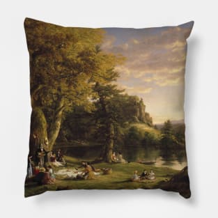 The Pic-Nic by Thomas Cole Pillow