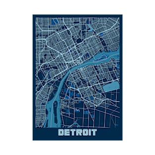 Detroit - Michigan Peace City Map T-Shirt