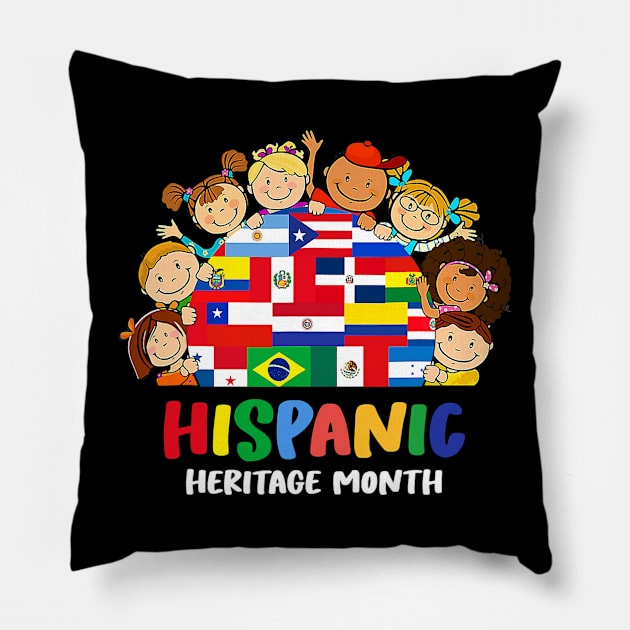 Hispanic Heritage Month Shirt Kids Boy Girl Toddler Latino Pillow by Eleam Junie