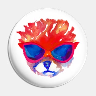 Pomeranian with glasses Pin