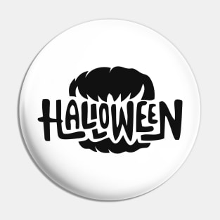 halloween pumpkin text black and white Pin