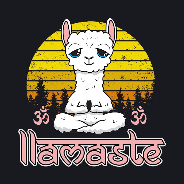 Meditaion Llama Lamaste by Foxxy Merch