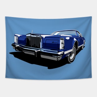 1970s Lincoln Continental in dark blue Tapestry