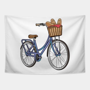 Women's bike with Basket & Bread Tapestry