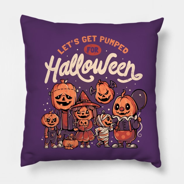 Pumped for Halloween - Cute Pumpkin Gift Pillow by eduely