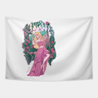 Sleeping Princess on a Swing Tapestry