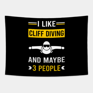 3 People Cliff Diving Tapestry