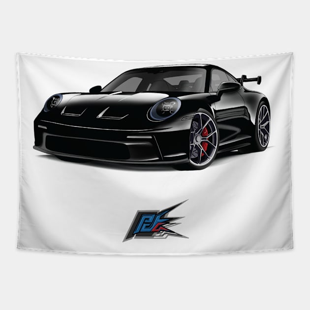 porsche 992 gt3 Tapestry by naquash