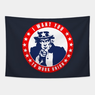 Funny Uncle Sam - Work Union Tapestry