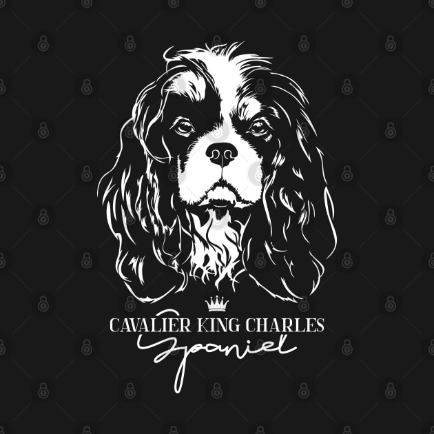 Cavalier King Charles Spaniel dog lover portrait by wilsigns