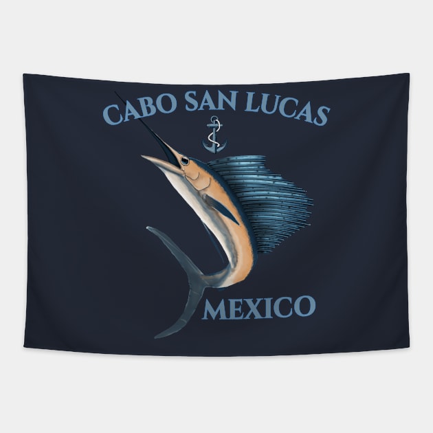 Deep Sea Fishing Cabo San Lucas Tapestry by macdonaldcreativestudios