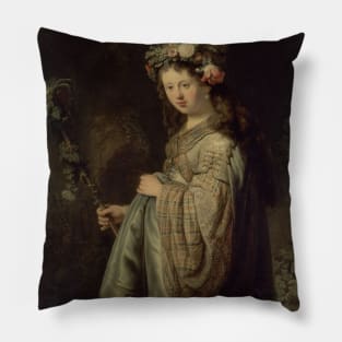 Flora by Rembrandt Pillow