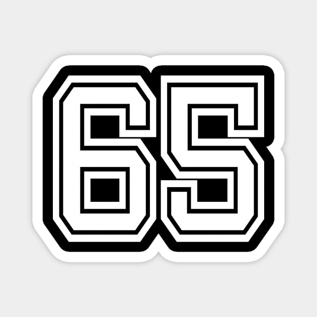 Number 65 for a sports team, group, or community T-Shirt Magnet by DariBangAngga