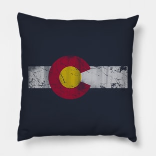 Vintage Colorful Colorado Flag Pillow