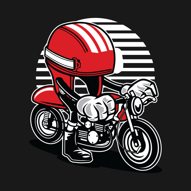 Cool Retro Cafe Racer Helmet. - Cafe Racer - T-Shirt | TeePublic