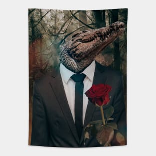 Crocodile in Suit Tapestry