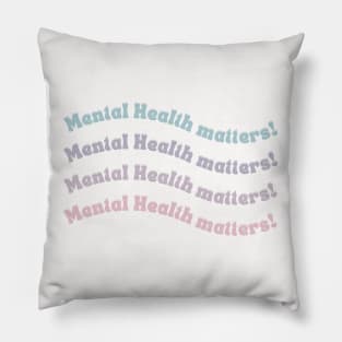 Mental Health Matters | Wavy Retro French Gray Pillow