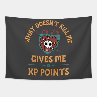 DnD What doesnt kill me gives me xp points Dungeons and Dragons shield funny Tapestry