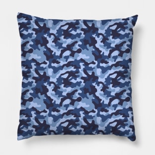 Blue Camouflage Pattern Pillow