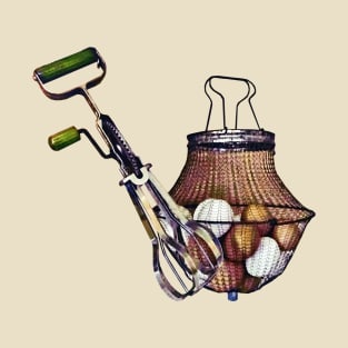 Chefs - Wire Basket of Eggs and Egg Beater T-Shirt