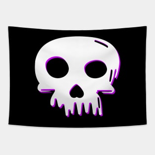 2D Vector Cartoony Synthwave Skull Tapestry