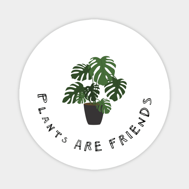 Plants are Friends Monstera Plant Illustration Magnet by Dear Fawn Studio