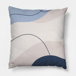 Abstract Organic Shapes Cream, Pink and Blue Pillow