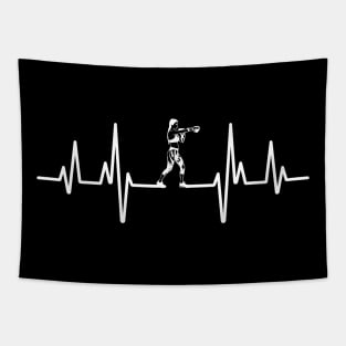 Boxing heartbeat with female fighter design for women boxers Tapestry