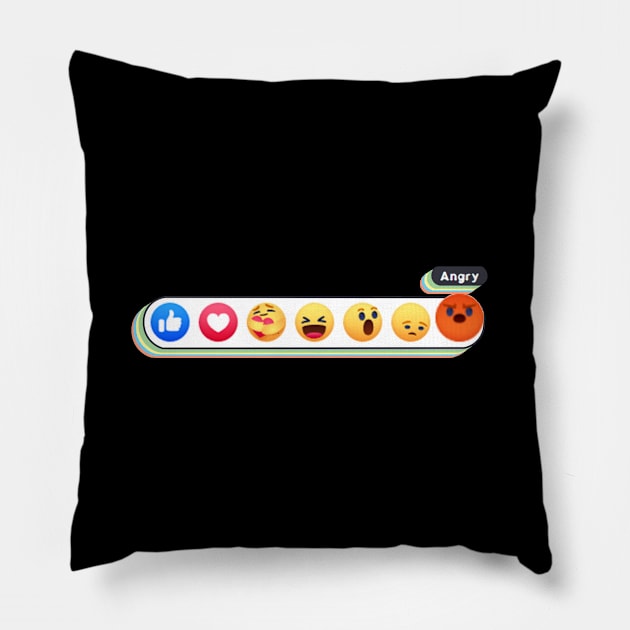 Angry Reacts Only Retro Jump Pillow by aaallsmiles