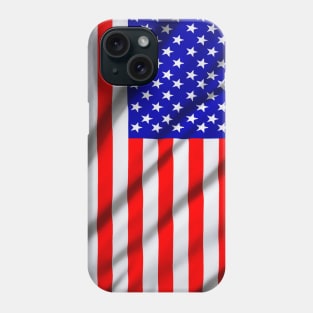 American USA flag. The flag flutters in waves Phone Case