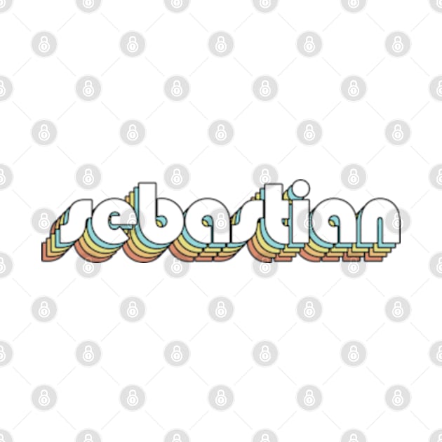 Sebastian - Retro Rainbow Typography Faded Style by Paxnotods