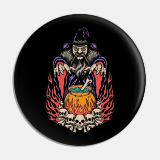 Witch and Skull Pin