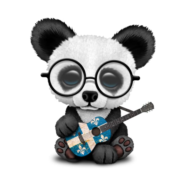 Baby Panda Playing Quebec Flag Guitar by jeffbartels