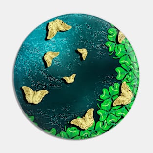 clover and butterflies Pin