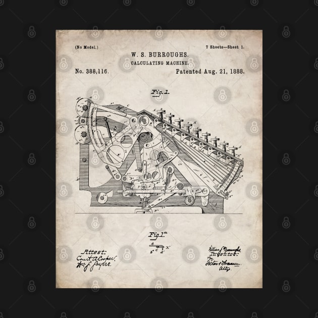 Adding Machine Patent - Accountant Accounting Office Art - Antique by patentpress