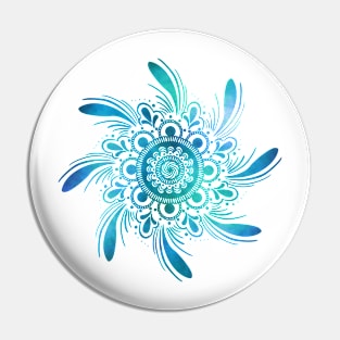 Blue feather mandala Pin