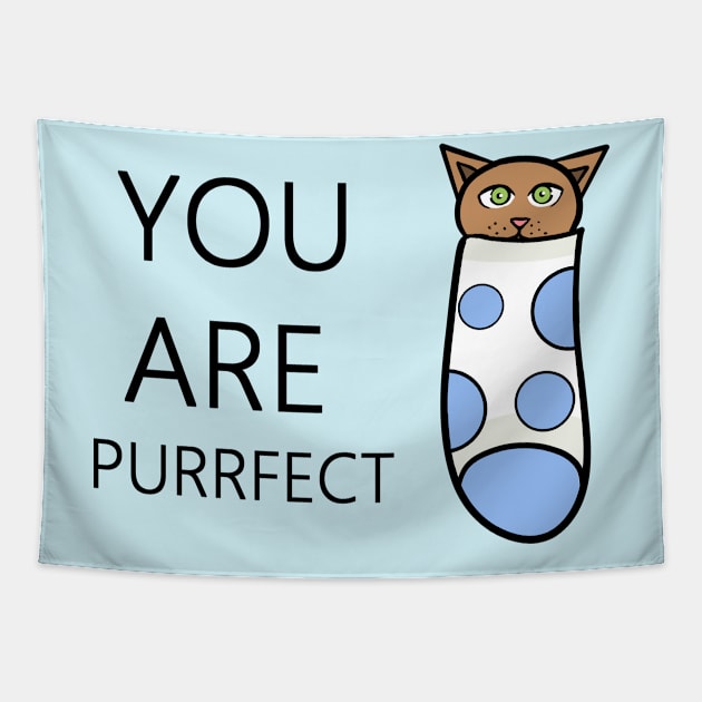 You are purrfect #catinasock Tapestry by BeccaKen Designs