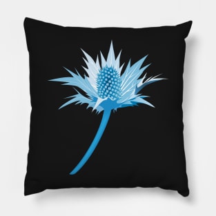 bellflower and eryngium thistle truchet Pillow