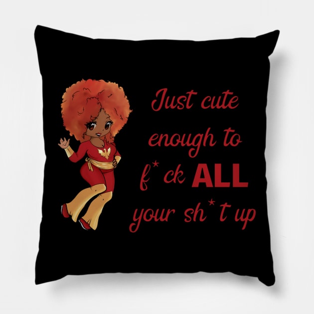 Dark Firebird Chibi Tee Pillow by TaLynn Kel's Favorite Things